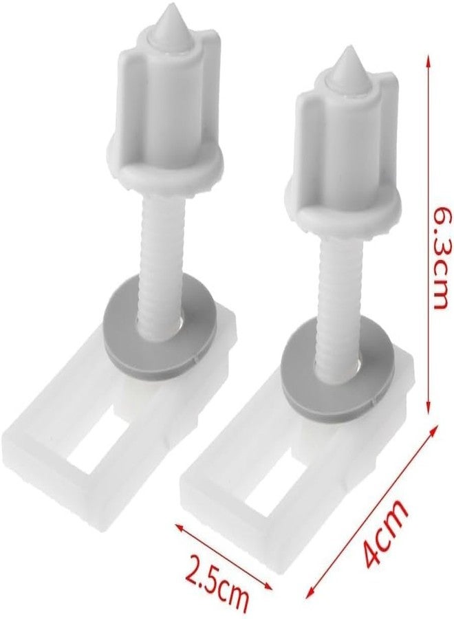 aoukoslt 2Pcs White Plastic Toilet Seat Screws and Nuts with Washers, Hinge Bolts Screws Hinges Replacement Parts for Mounting Toilet Seats Toilet Lid, Toilets and Toilet Parts - Image 4